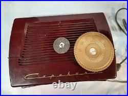 Vintage Red Capehart Bakelite Radio Tube Parts or Repair Not Working
