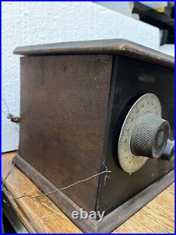Vintage Remler tube Radio Wooden Cabinet Sold For Parts As Is