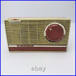 Vintage SONY GENDIS TR-6090 REFLEX TRANSISTOR SIX RADIO & LEATHER CASE For Parts