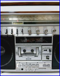 Vintage Sanyo M-X820 Boombox Stereo Radio Cassette Recorder For Parts only