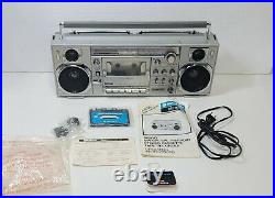 Vintage Sanyo M7900K Mini & Slim Boombox Portable Stereo Radio Parts Or Repair