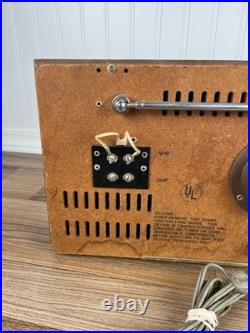 Vintage Sears Model 5028 AM/FM clock Radio with 8 Black White Television PARTS RE