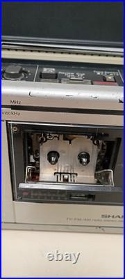 Vintage Sharp 3000 3T-40 TV Microcassette BoomBox S Powers on Radio ok PARTS/RE