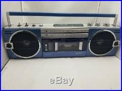 Vintage Sharp GF-7 GF-7ZB Blue Stereo Radio Cassette For parts or not working