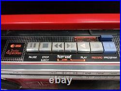 Vintage Sharp QT-75 Red Boombox AM FM Radio Cassette Tape Player Works parts