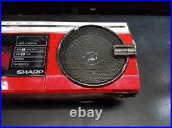 Vintage Sharp QT-75 Red Boombox AM FM Radio Cassette Tape Player Works parts