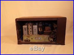 Vintage Silvertone Art Deco Style Wood Cabinet Tube Radio Parts Repair Decor