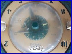Vintage Silvertone Owl AM Tube Radio Clock Green For Parts Only