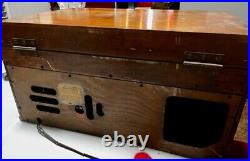 Vintage Silvertone Radio, Record Player, Phonograph Nice Wood Cabinet PARTS