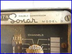 Vintage Sonar CB Radio Model G Receiver & Microphone Estate Find Parts/Repair