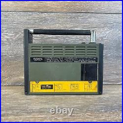 Vintage Sony ICF-111 Green/Black Retro Sports 11 All Weather Radio For Parts