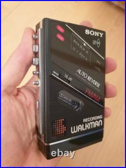 Vintage Sony WM-F202 Walkman + Pouch Untested Cassette Recorder For Parts Japan