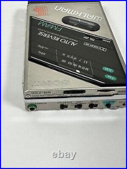 Vintage Sony Walkman Cassette Player Model WM-F100 AM/FM Radio Works PARTS ONLY