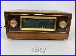 Vintage The Fisher FM-40 Tube Radio Receiver Cabinet Powers On For Parts