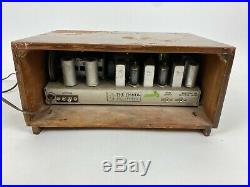 Vintage The Fisher FM-40 Tube Radio Receiver Cabinet Powers On For Parts