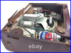 Vintage Used Bulova 220 Series Leather Tube Radio RCA NO VS 218 B Battery Parts