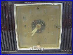 Vintage Used General Electric GE Brown Case Clock Tube Radio Parts Old