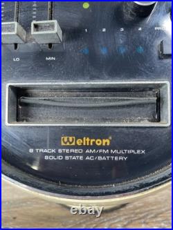 Vintage Weltron 2001 8 Track Player Radio White Space Ball AM/FM Radio For Parts