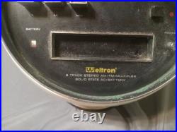 Vintage Weltron 2001 8 Track Player Radio White Space Ball AM/FM Radio For Parts