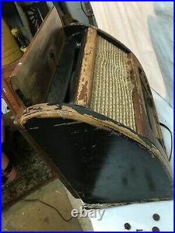 Vintage Wood Philco Short Wave Radio 1940s Bakelite Knobs Roll Top Parts Repair