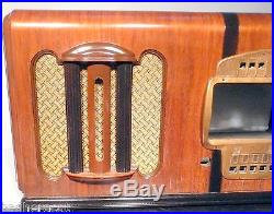 Vintage ZENITH 5910BT RADIO part Art Deco Glossy WOOD CASE & BRASS FACEPLATE