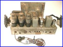 Vintage ZENITH 7S682 RADIO part Untested CHASSIS with ALL 7 TUBES & SIDE UNITS