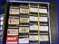 Vintage Zenith Parts Portable Case Filled with Tubes RCA, Sylvania, GE