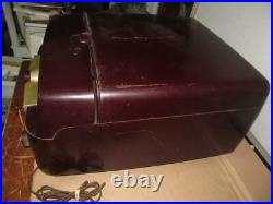 Vintage Zenith R566 Bakelite Radio & Turntable Powers On for Parts/Repair