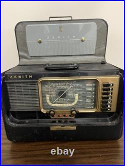 Vintage Zenith Trans-Oceanic Portable Tube Radio Non-Working / For Parts