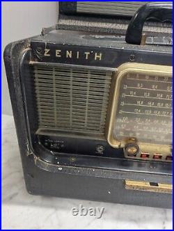 Vintage Zenith Trans-Oceanic Tube Radio Model Y600 UNTESTED PARTS OR REPAIR