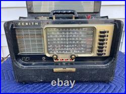 Vintage Zenith Trans-Oceanic Wave Magnet A600 6A40 Tube Radio with Log Book Parts