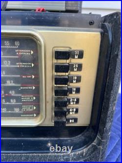 Vintage Zenith Trans-Oceanic Wave Magnet A600 6A40 Tube Radio with Log Book Parts