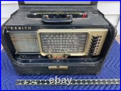 Vintage Zenith Trans-Oceanic Wave Magnet A600 6A40 Tube Radio with Log Book Parts