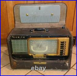 Vintage Zenith Trans-Oceanic Wave Magnet Radio Model R600 Parts or Repair 084