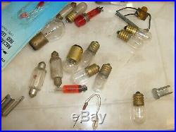 Vintage large lamp bulb radio lot parts from CB Ham Radio shop Mazda GE Wheat