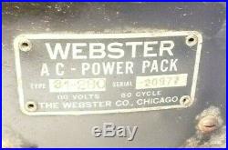 Vintage radio part WEBSTER AC POWER PACK SUPPLY model 31-280 TESTED & WORKING