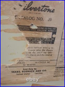 Vintage silvertone radio Parts Or Repair Power's Up TUBE