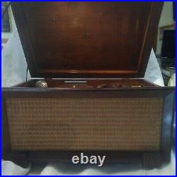 Vintage wire recorder record player radio with microphone for parts or repair