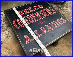 Vtg 1930s 40s Delco Condensers For All Radios Parts Cabinet Shop Bin Rare GM