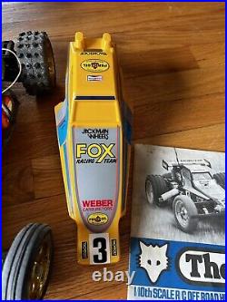 Vtg 1980s TAMIYA The FOX 1/10 Racer Radio Control RC Race Car KIT 5851 Box Parts