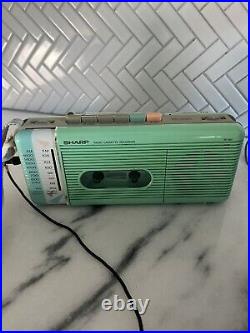 Vtg 80s Sharp QT-5 AM/FM Radio Cassette Recorder Stranger Things AS IS FOR PARTS