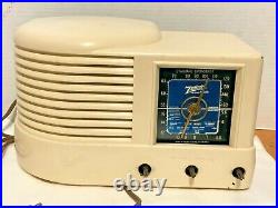 Vtg Antique Zenith Art Deco Model 6d512w Bakelite Radio Blue Dial For Parts