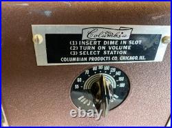 Vtg Columbia coin operated radio for parts or repair only no key Columbian Prod