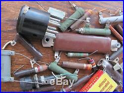Vtg Misc Parts for Radio Repair Capacitor OHMITE Vitreous Enameled Resistor NOS