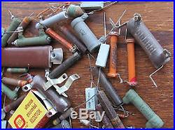 Vtg Misc Parts for Radio Repair Capacitor OHMITE Vitreous Enameled Resistor NOS