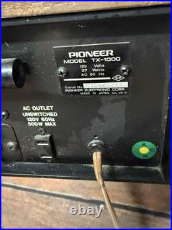 Vtg Pioneer Model TX-1000 AM/FM Stereo Tuner Does Power On Parts Repairs