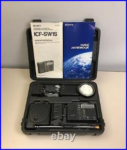 Vtg Sony ICF-SW1S Shortwave AM FM Radio With Accessories For Parts Read