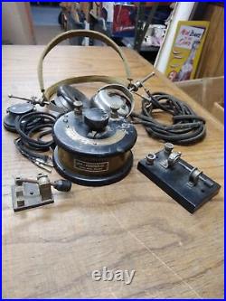 Vtg Wm J Murdock Co. Crystal Radio Set Brandes Inc Headset Bakelite Rare Parts