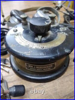 Vtg Wm J Murdock Co. Crystal Radio Set Brandes Inc Headset Bakelite Rare Parts