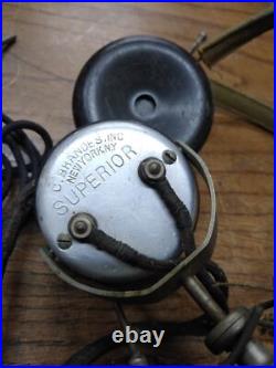 Vtg Wm J Murdock Co. Crystal Radio Set Brandes Inc Headset Bakelite Rare Parts